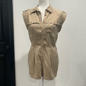 Tan shorts romper